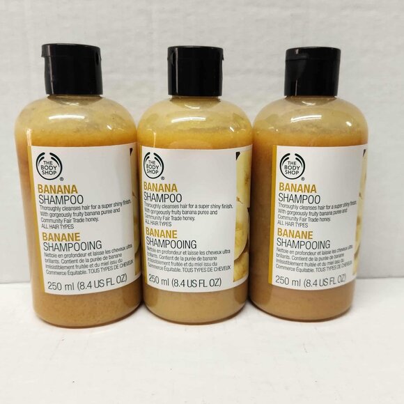 The Body Shop Banana Shampoo Original Formula 3 Pack Rare 8.4oz Each - Picture 1 of 1